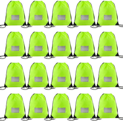 20 Pcs Drawstring Bags,Bulk Draw String Backpack, Cinch Bag Sackpack for Travel Gym Sport, Yellow