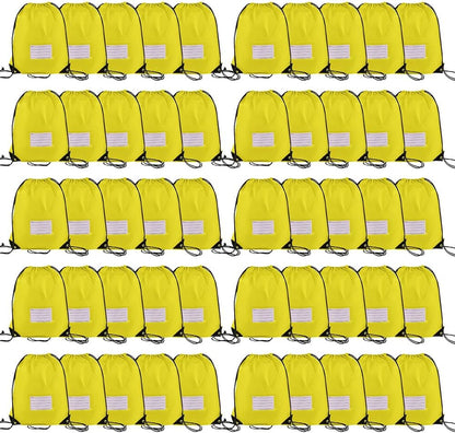 20 Pcs Drawstring Bags,Bulk Draw String Backpack, Cinch Bag Sackpack for Travel Gym Sport, Yellow
