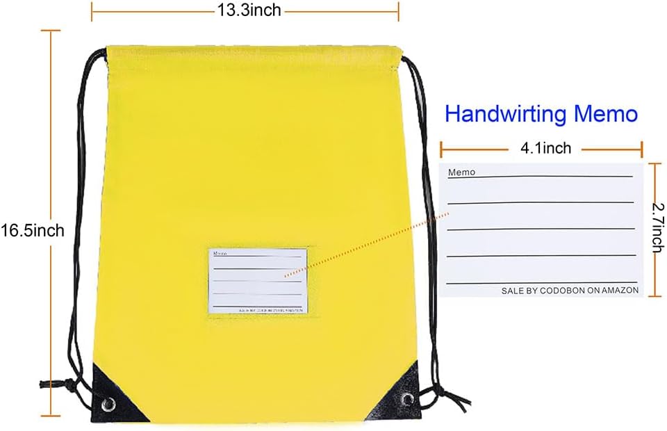 20 Pcs Drawstring Bags,Bulk Draw String Backpack, Cinch Bag Sackpack for Travel Gym Sport, Yellow