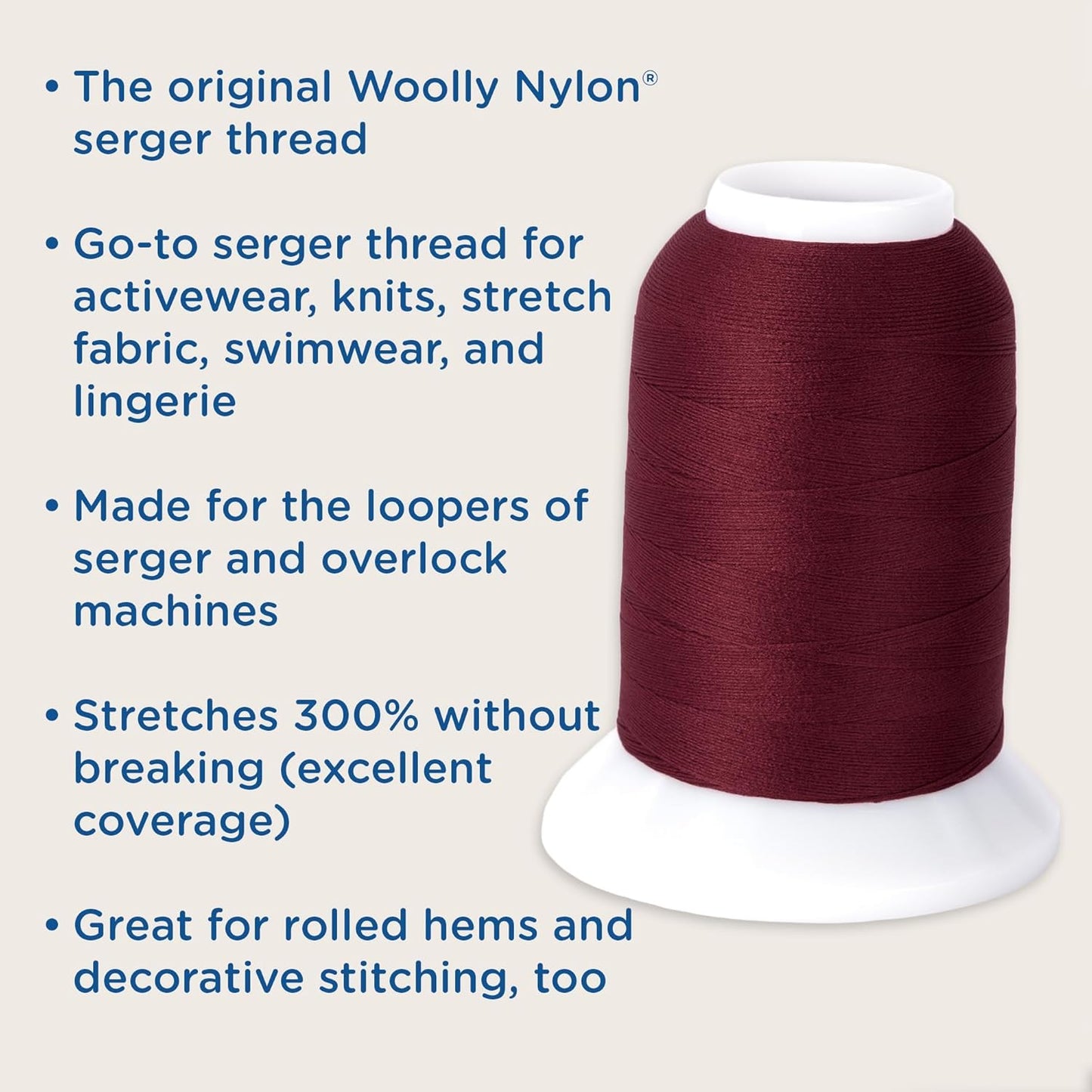 Woolly Nylon – Serger Thread for Stretch & Knit Fabrics – Bright Yellow