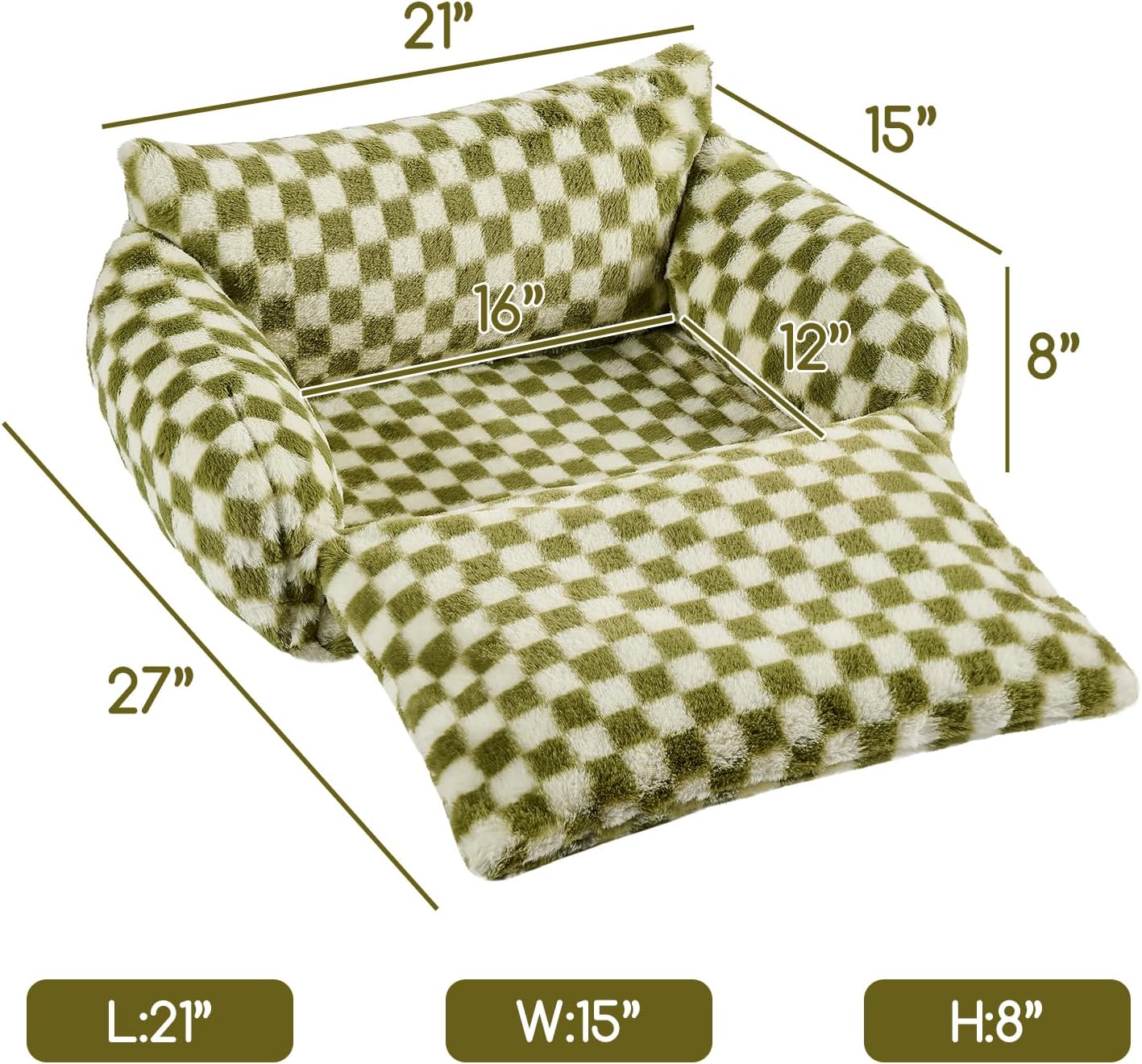 Cat Bed Small Dog Orthopedic Couch Beds for Pets up to 13 lbs | Fluffy Multifunctional Double-Layer Warming Kitten Pet Couch Orthopedic Beds with Machine Washable Cover and Non-Slip Bottom