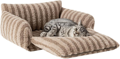 Cat Bed Small Dog Orthopedic Couch Beds for Pets up to 13 lbs | Fluffy Multifunctional Double-Layer Warming Kitten Pet Couch Orthopedic Beds with Machine Washable Cover and Non-Slip Bottom