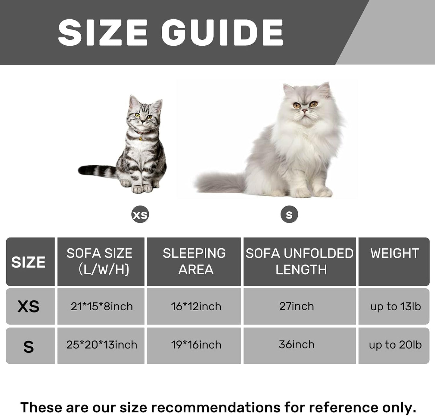 Cat Bed Small Dog Orthopedic Couch Beds for Pets up to 13 lbs | Fluffy Multifunctional Double-Layer Warming Kitten Pet Couch Orthopedic Beds with Machine Washable Cover and Non-Slip Bottom