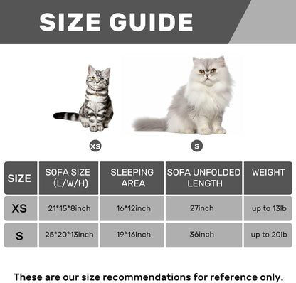 Cat Bed Small Dog Orthopedic Couch Beds for Pets up to 13 lbs | Fluffy Multifunctional Double-Layer Warming Kitten Pet Couch Orthopedic Beds with Machine Washable Cover and Non-Slip Bottom