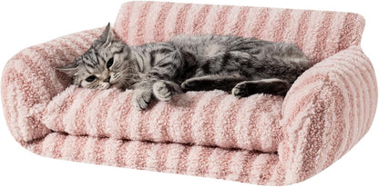 Cat Bed Small Dog Orthopedic Couch Beds for Pets up to 13 lbs | Fluffy Multifunctional Double-Layer Warming Kitten Pet Couch Orthopedic Beds with Machine Washable Cover and Non-Slip Bottom