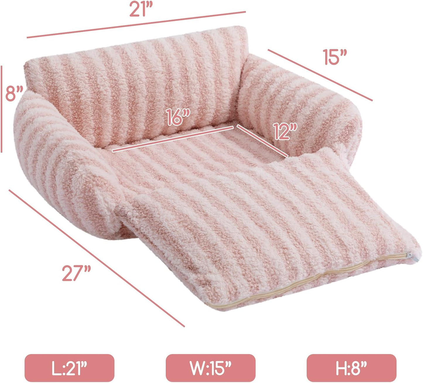 Cat Bed Small Dog Orthopedic Couch Beds for Pets up to 13 lbs | Fluffy Multifunctional Double-Layer Warming Kitten Pet Couch Orthopedic Beds with Machine Washable Cover and Non-Slip Bottom