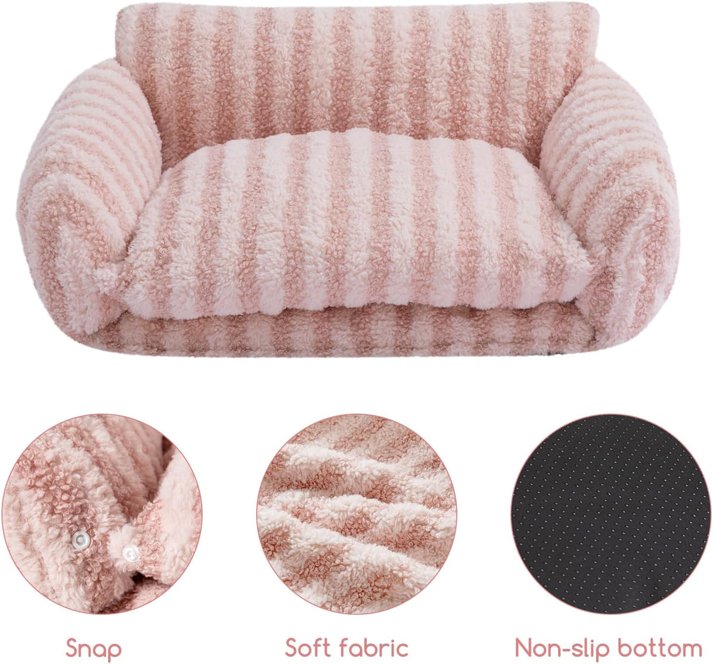 Cat Bed Small Dog Orthopedic Couch Beds for Pets up to 13 lbs | Fluffy Multifunctional Double-Layer Warming Kitten Pet Couch Orthopedic Beds with Machine Washable Cover and Non-Slip Bottom