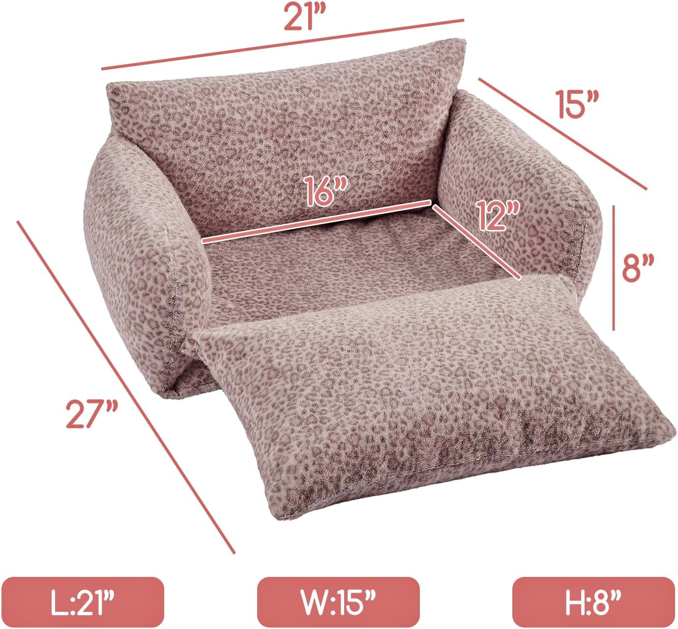 Cat Bed Small Dog Orthopedic Couch Beds for Pets up to 13 lbs | Fluffy Multifunctional Double-Layer Warming Kitten Pet Couch Orthopedic Beds with Machine Washable Cover and Non-Slip Bottom