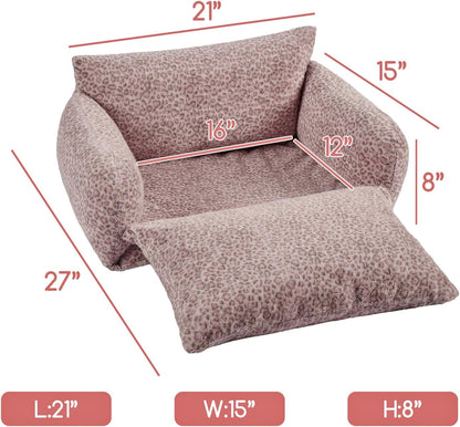 Cat Bed Small Dog Orthopedic Couch Beds for Pets up to 13 lbs | Fluffy Multifunctional Double-Layer Warming Kitten Pet Couch Orthopedic Beds with Machine Washable Cover and Non-Slip Bottom