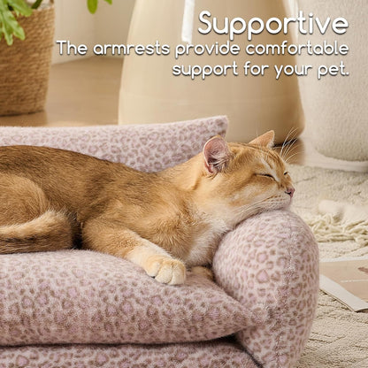 Cat Bed Small Dog Orthopedic Couch Beds for Pets up to 13 lbs | Fluffy Multifunctional Double-Layer Warming Kitten Pet Couch Orthopedic Beds with Machine Washable Cover and Non-Slip Bottom