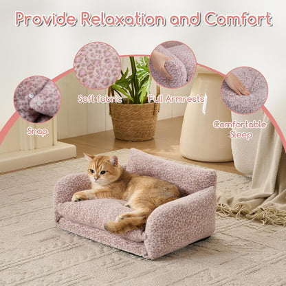 Cat Bed Small Dog Orthopedic Couch Beds for Pets up to 13 lbs | Fluffy Multifunctional Double-Layer Warming Kitten Pet Couch Orthopedic Beds with Machine Washable Cover and Non-Slip Bottom