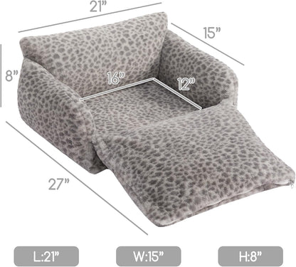 Cat Bed Small Dog Orthopedic Couch Beds for Pets up to 13 lbs | Fluffy Multifunctional Double-Layer Warming Kitten Pet Couch Orthopedic Beds with Machine Washable Cover and Non-Slip Bottom
