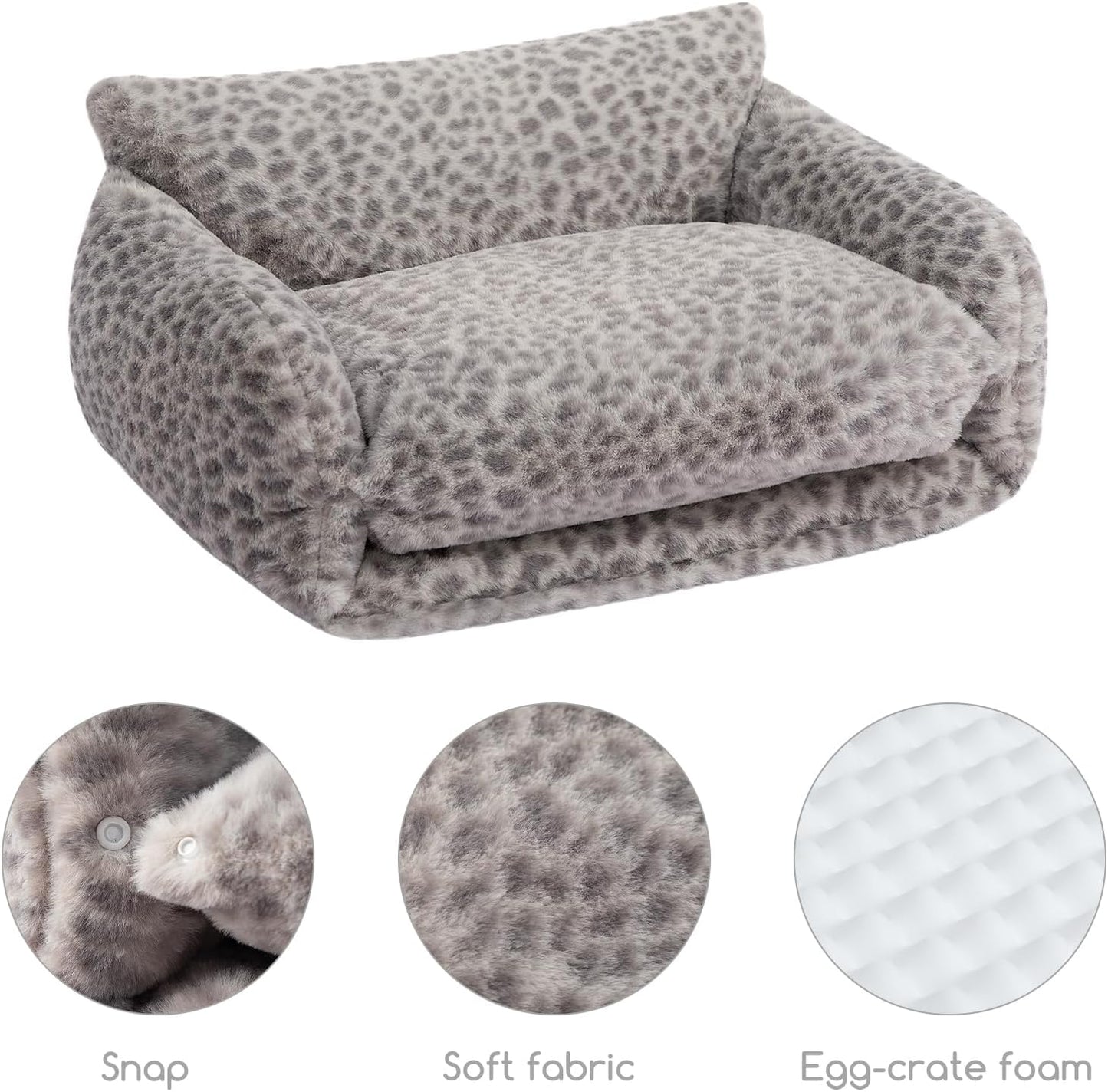 Cat Bed Small Dog Orthopedic Couch Beds for Pets up to 13 lbs | Fluffy Multifunctional Double-Layer Warming Kitten Pet Couch Orthopedic Beds with Machine Washable Cover and Non-Slip Bottom