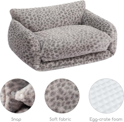 Cat Bed Small Dog Orthopedic Couch Beds for Pets up to 13 lbs | Fluffy Multifunctional Double-Layer Warming Kitten Pet Couch Orthopedic Beds with Machine Washable Cover and Non-Slip Bottom