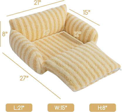 Cat Bed Small Dog Orthopedic Couch Beds for Pets up to 13 lbs | Fluffy Multifunctional Double-Layer Warming Kitten Pet Couch Orthopedic Beds with Machine Washable Cover and Non-Slip Bottom
