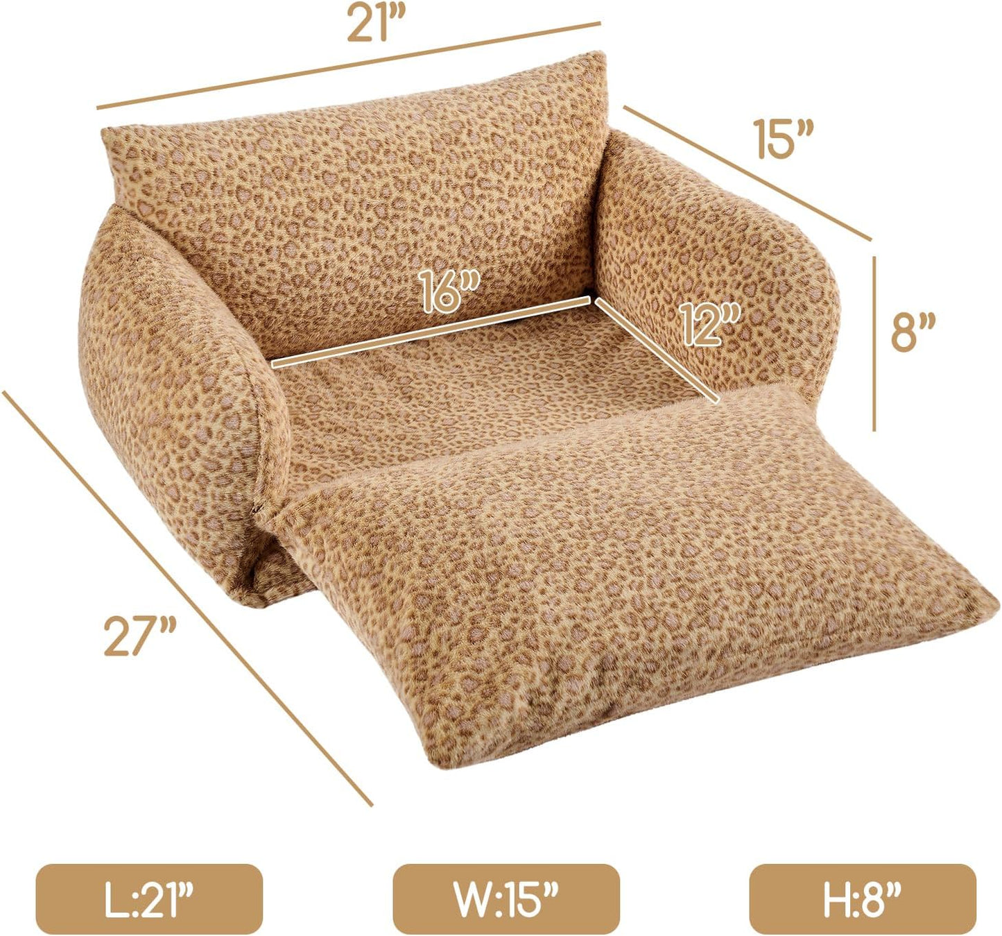 Cat Bed Small Dog Orthopedic Couch Beds for Pets up to 13 lbs | Fluffy Multifunctional Double-Layer Warming Kitten Pet Couch Orthopedic Beds with Machine Washable Cover and Non-Slip Bottom