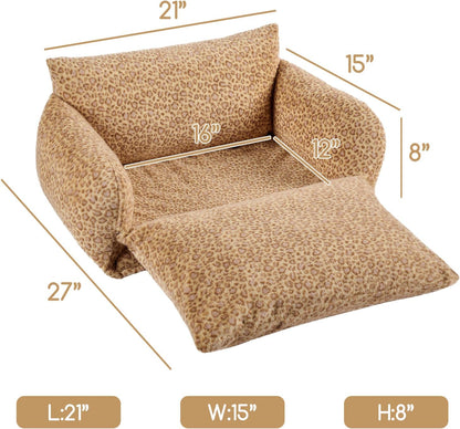 Cat Bed Small Dog Orthopedic Couch Beds for Pets up to 13 lbs | Fluffy Multifunctional Double-Layer Warming Kitten Pet Couch Orthopedic Beds with Machine Washable Cover and Non-Slip Bottom