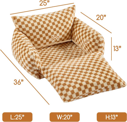 Cat Bed Small Dog Orthopedic Couch Beds for Pets up to 13 lbs | Fluffy Multifunctional Double-Layer Warming Kitten Pet Couch Orthopedic Beds with Machine Washable Cover and Non-Slip Bottom