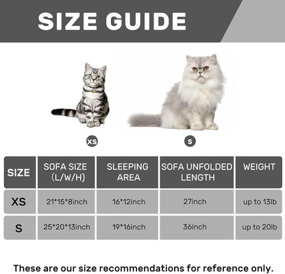 Cat Bed Small Dog Orthopedic Couch Beds for Pets up to 13 lbs | Fluffy Multifunctional Double-Layer Warming Kitten Pet Couch Orthopedic Beds with Machine Washable Cover and Non-Slip Bottom