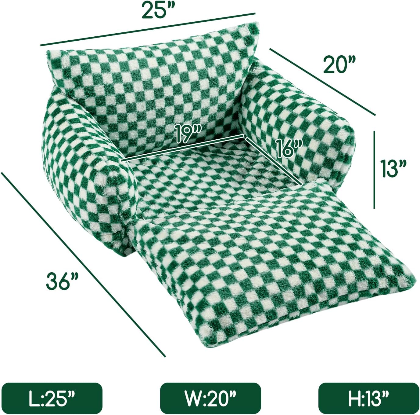 Cat Bed Small Dog Orthopedic Couch Beds for Pets up to 13 lbs | Fluffy Multifunctional Double-Layer Warming Kitten Pet Couch Orthopedic Beds with Machine Washable Cover and Non-Slip Bottom