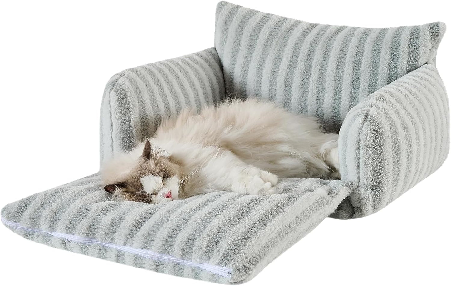 Cat Bed Small Dog Orthopedic Couch Beds for Pets up to 13 lbs | Fluffy Multifunctional Double-Layer Warming Kitten Pet Couch Orthopedic Beds with Machine Washable Cover and Non-Slip Bottom
