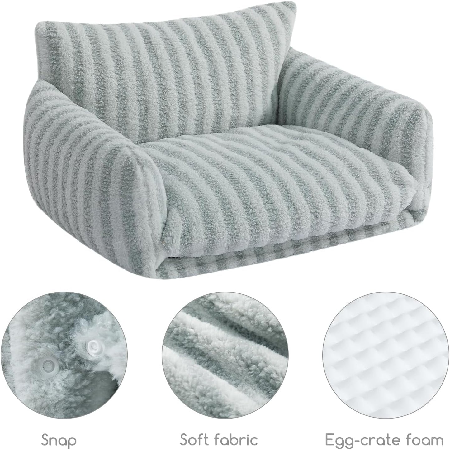 Cat Bed Small Dog Orthopedic Couch Beds for Pets up to 13 lbs | Fluffy Multifunctional Double-Layer Warming Kitten Pet Couch Orthopedic Beds with Machine Washable Cover and Non-Slip Bottom