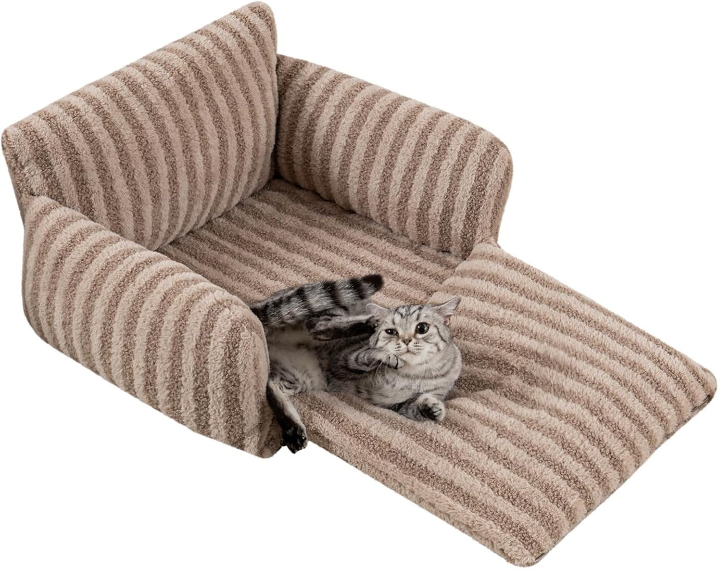 Cat Bed Small Dog Orthopedic Couch Beds for Pets up to 13 lbs | Fluffy Multifunctional Double-Layer Warming Kitten Pet Couch Orthopedic Beds with Machine Washable Cover and Non-Slip Bottom