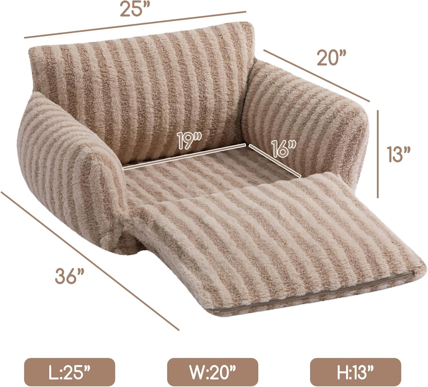 Cat Bed Small Dog Orthopedic Couch Beds for Pets up to 13 lbs | Fluffy Multifunctional Double-Layer Warming Kitten Pet Couch Orthopedic Beds with Machine Washable Cover and Non-Slip Bottom