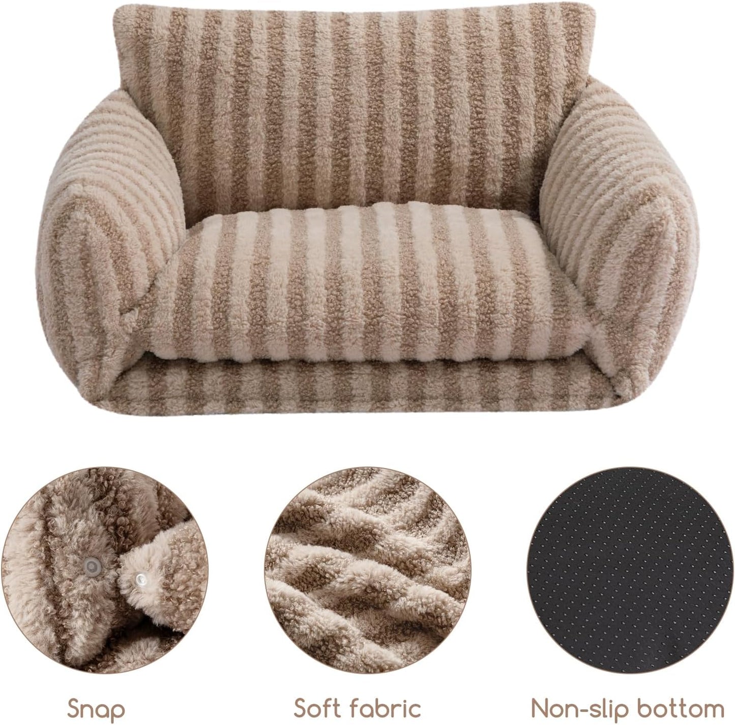 Cat Bed Small Dog Orthopedic Couch Beds for Pets up to 13 lbs | Fluffy Multifunctional Double-Layer Warming Kitten Pet Couch Orthopedic Beds with Machine Washable Cover and Non-Slip Bottom