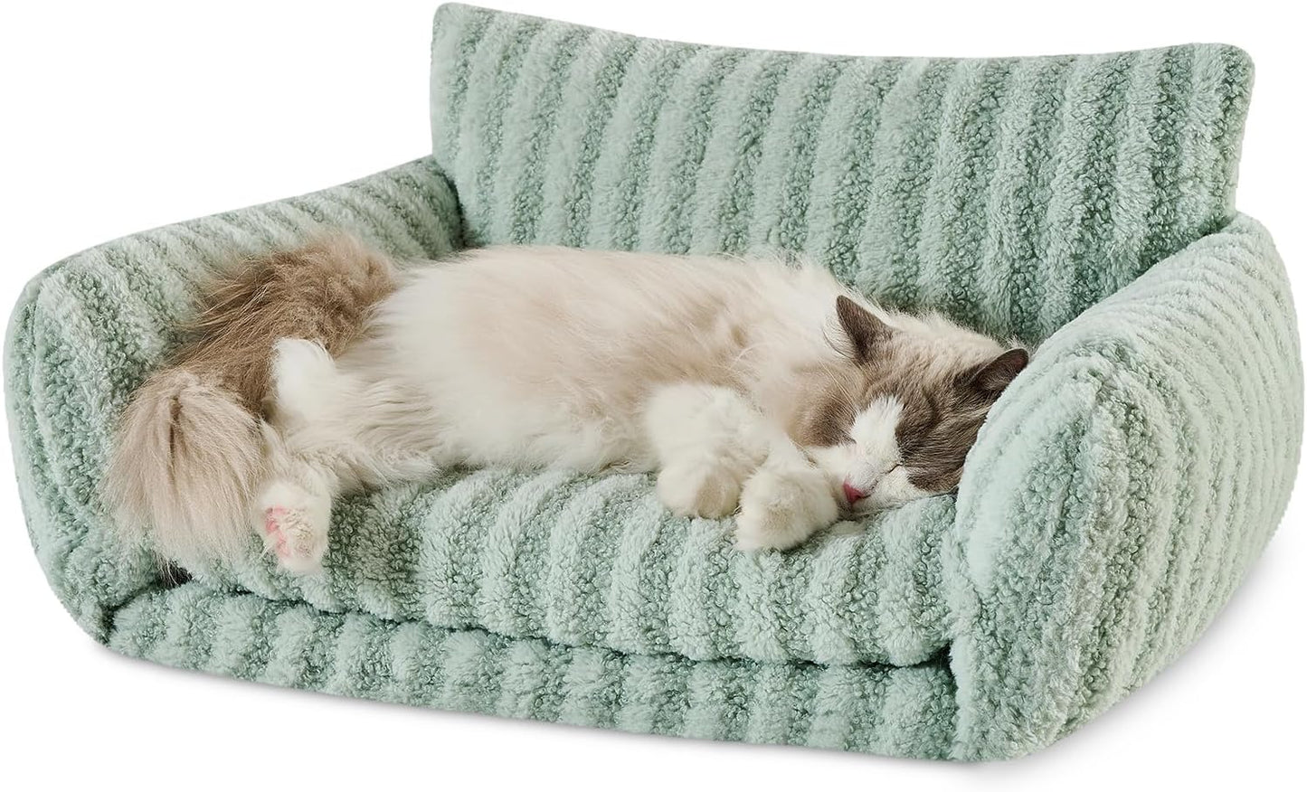 Cat Bed Small Dog Orthopedic Couch Beds for Pets up to 13 lbs | Fluffy Multifunctional Double-Layer Warming Kitten Pet Couch Orthopedic Beds with Machine Washable Cover and Non-Slip Bottom