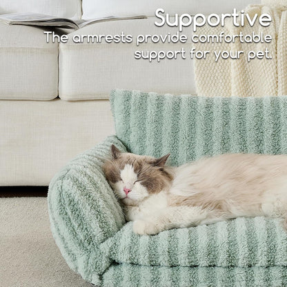 Cat Bed Small Dog Orthopedic Couch Beds for Pets up to 13 lbs | Fluffy Multifunctional Double-Layer Warming Kitten Pet Couch Orthopedic Beds with Machine Washable Cover and Non-Slip Bottom