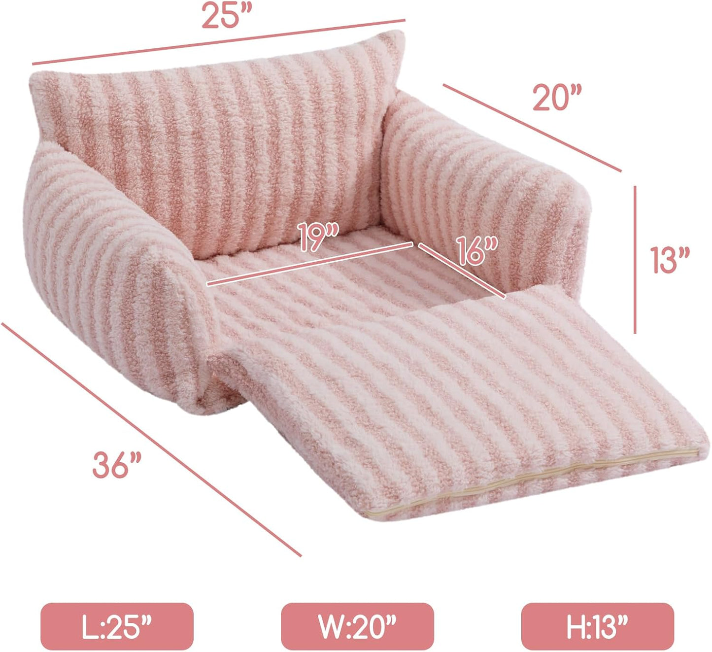 Cat Bed Small Dog Orthopedic Couch Beds for Pets up to 13 lbs | Fluffy Multifunctional Double-Layer Warming Kitten Pet Couch Orthopedic Beds with Machine Washable Cover and Non-Slip Bottom
