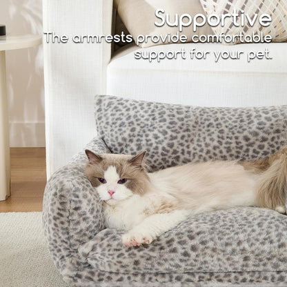 Cat Bed Small Dog Orthopedic Couch Beds for Pets up to 13 lbs | Fluffy Multifunctional Double-Layer Warming Kitten Pet Couch Orthopedic Beds with Machine Washable Cover and Non-Slip Bottom