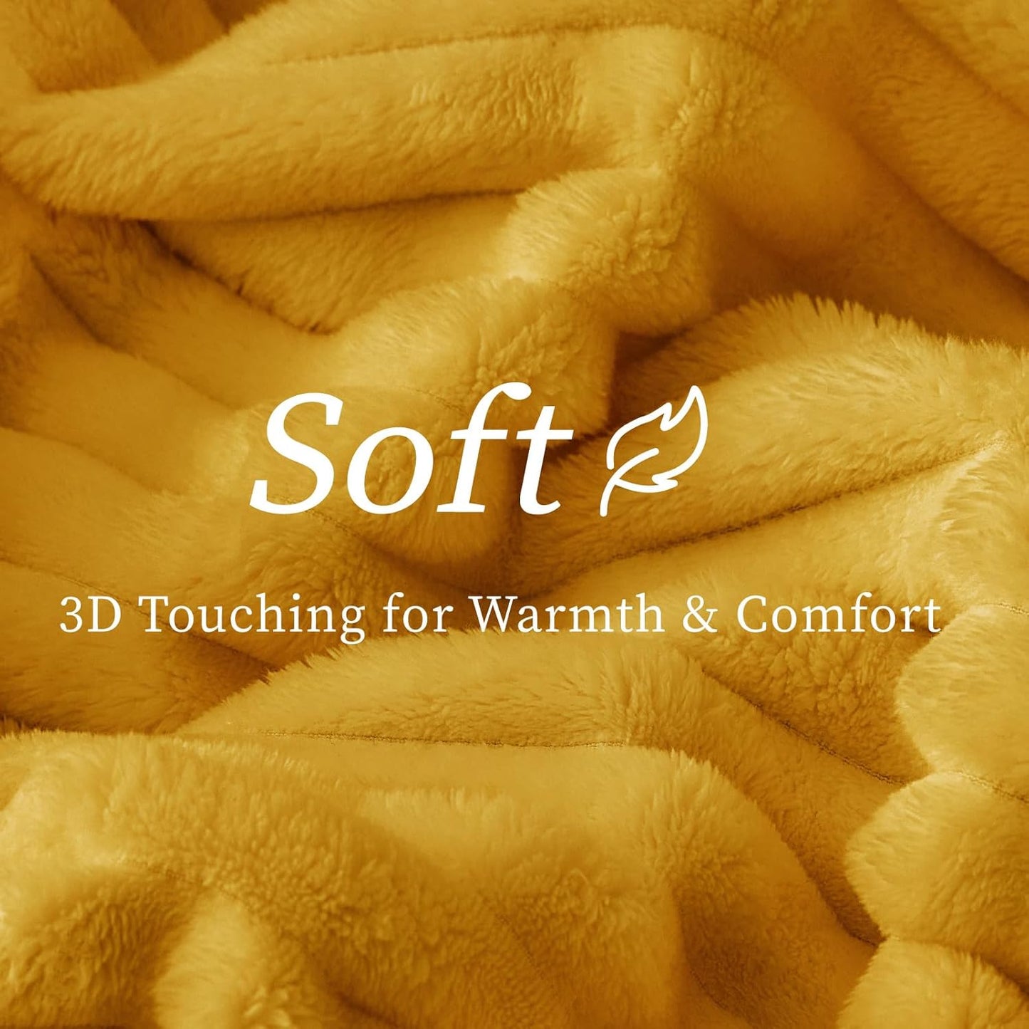Ribbed Twin Blanket for Couch & Bed, Mustard Yellow, 60"x80" | Ultra-Soft Plush Fleece, Cozy, Warm Yet Lightweight, Ribbed Texture, Home Decor, Machine Washable, Giftable, All-Season Use