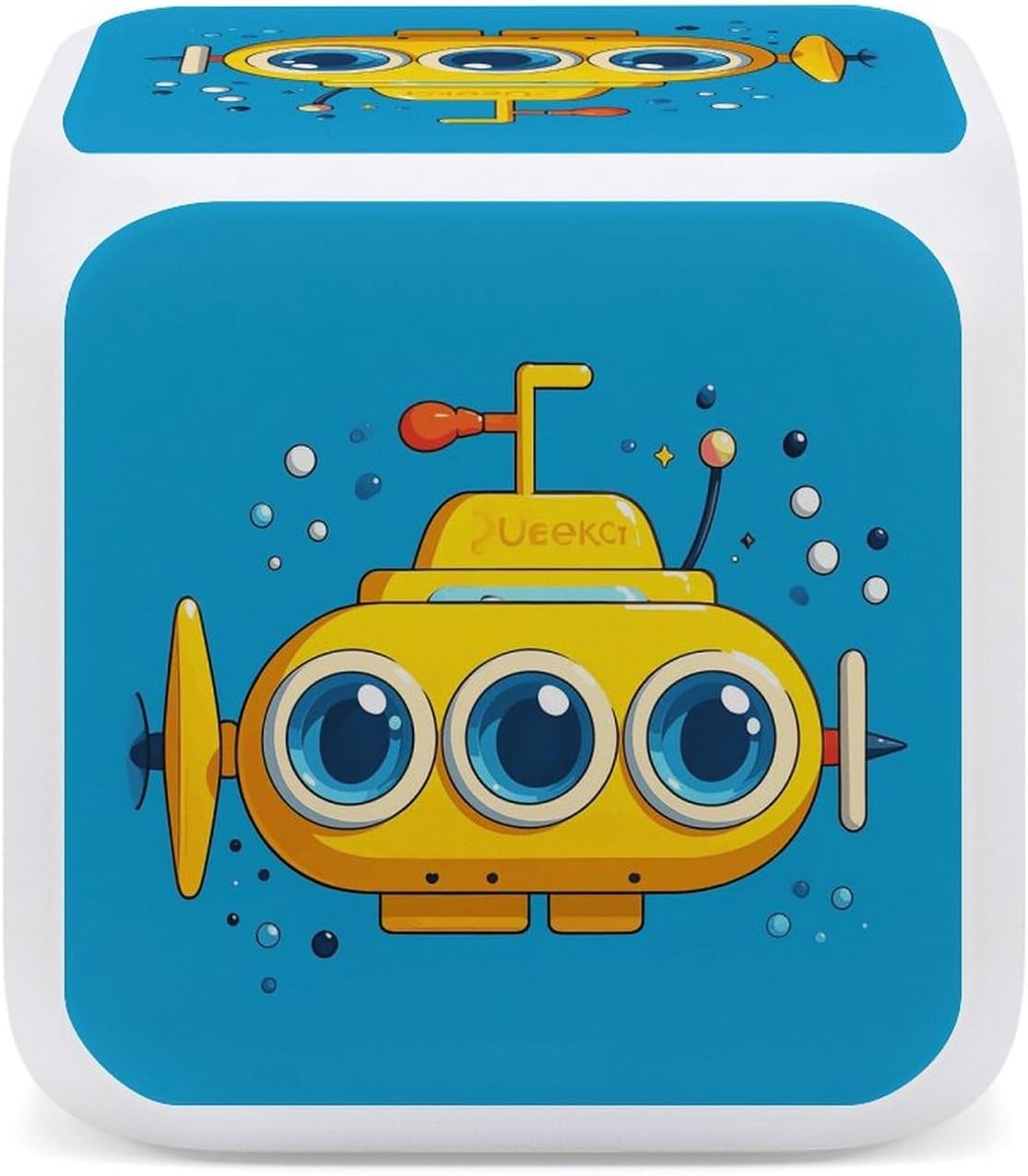 Yellow Submarine Alarm Clock for Bedroom, Small Bedside Digital Clock, 7 Color Changing Night Light, Date Display, Temperature Detect, 12/24H, Battery Operated, Easy to Set