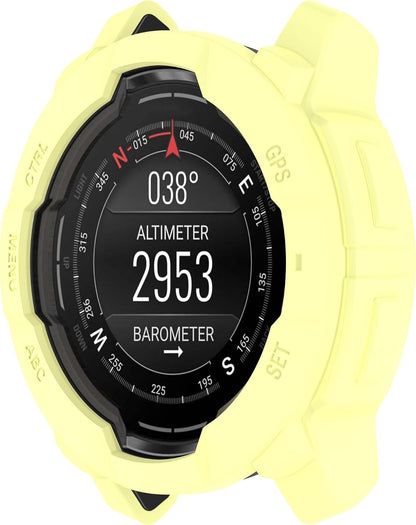 Compatible with Garmin Instinct 3 45MM 50MM Case, Soft Silicone Protector Face Cover Shell Protector Replacement Case Protective Frame for Garmin Instinct 3 Smartwatch (Yellow, 50MM)