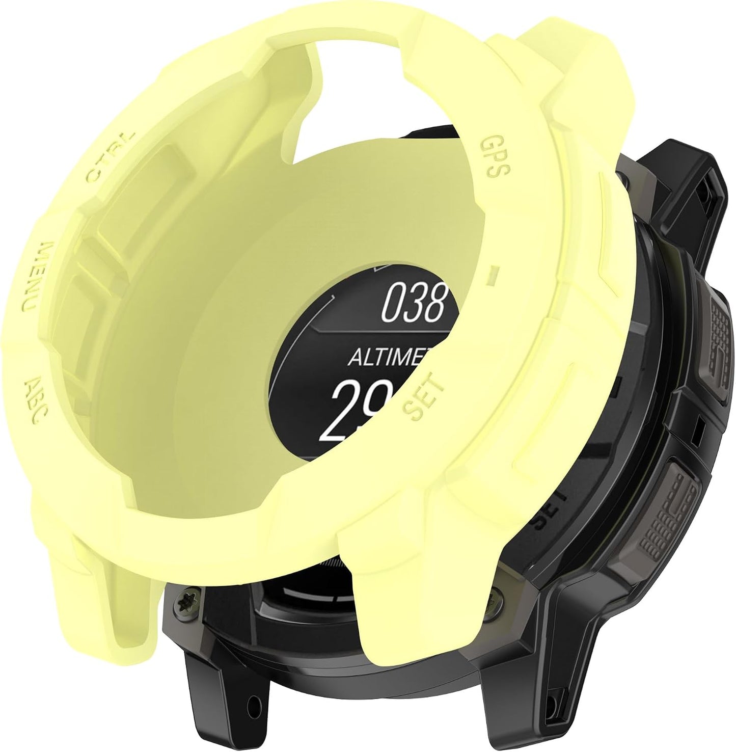 Compatible with Garmin Instinct 3 45MM 50MM Case, Soft Silicone Protector Face Cover Shell Protector Replacement Case Protective Frame for Garmin Instinct 3 Smartwatch (Yellow, 50MM)
