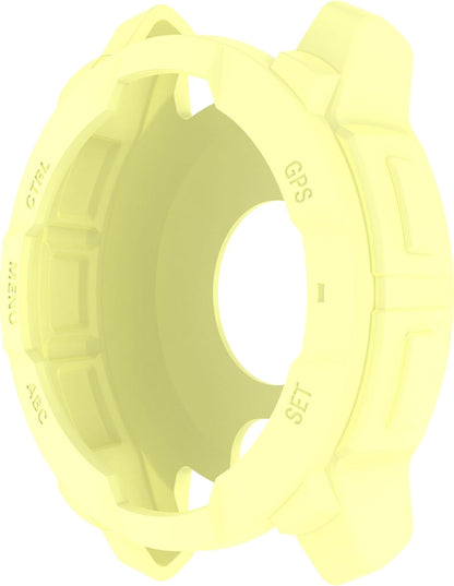 Compatible with Garmin Instinct 3 45MM 50MM Case, Soft Silicone Protector Face Cover Shell Protector Replacement Case Protective Frame for Garmin Instinct 3 Smartwatch (Yellow, 50MM)