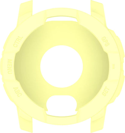 Compatible with Garmin Instinct 3 45MM 50MM Case, Soft Silicone Protector Face Cover Shell Protector Replacement Case Protective Frame for Garmin Instinct 3 Smartwatch (Yellow, 50MM)