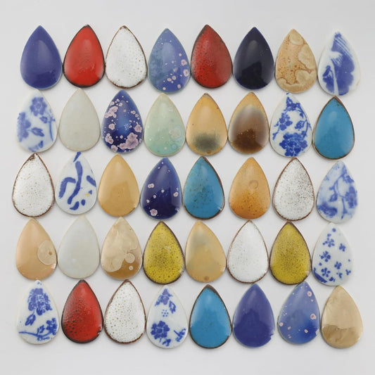 150g Ceramics Mosaic Tiles Random Color Raindrops Shape Mosaic Ceramics Pieces for DIY Crafts Home Decoration(18x28mm)