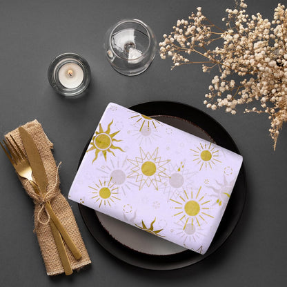 50 Sheets Sunshine Tissue Paper for Packaging - 20 28" Sun Wrapping Paper Bulk - Gold Star for Gift Bags, Small Business, Here Comes The Son Baby Shower