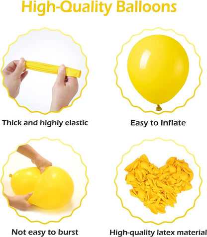 110pcs Yellow Balloon Arch Kit with 18 12 10 5 inch Balloons | Birthday, Graduation, Baby Shower, Wedding, Bee Party Decorations