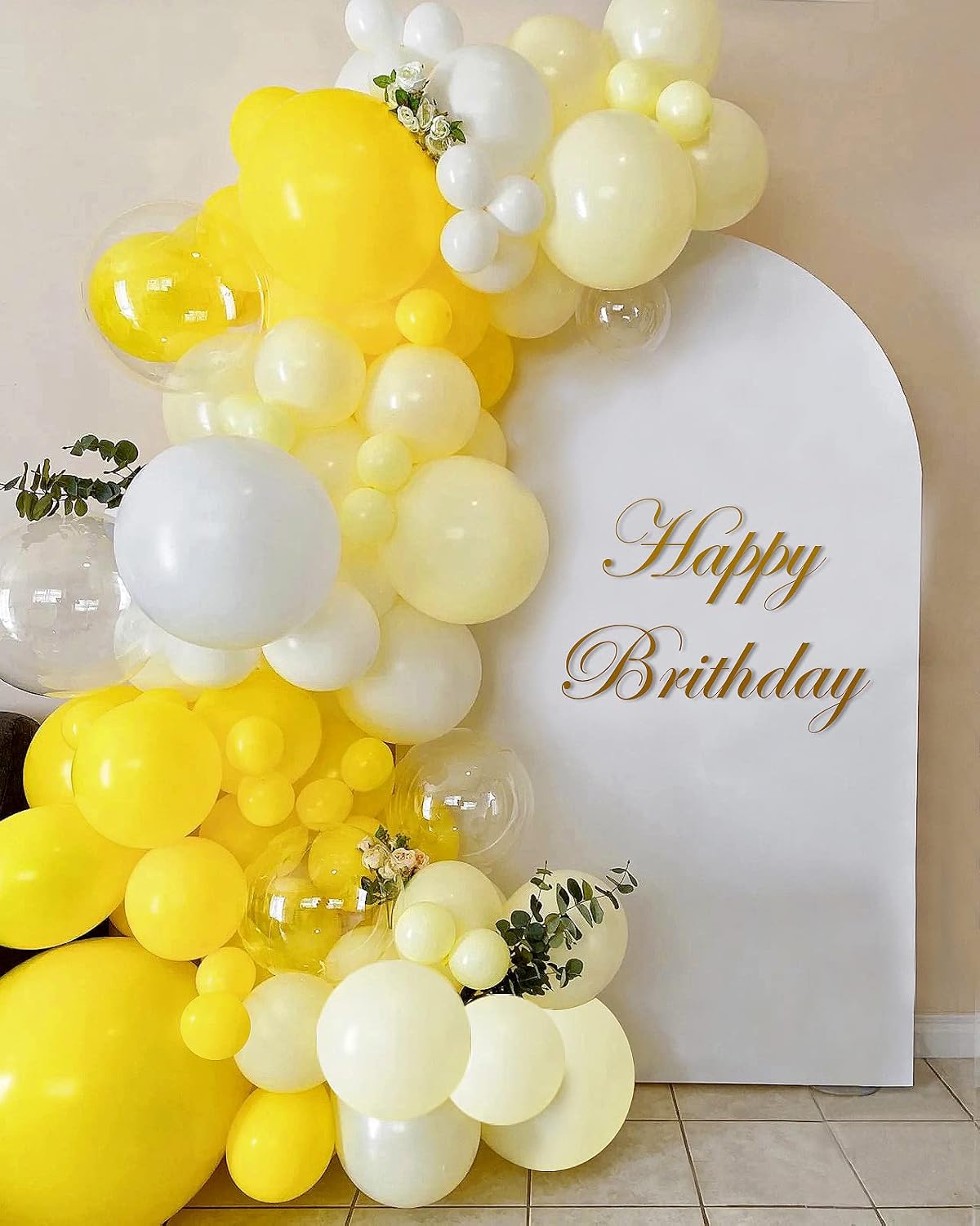 110pcs Yellow Balloon Arch Kit with 18 12 10 5 inch Balloons | Birthday, Graduation, Baby Shower, Wedding, Bee Party Decorations