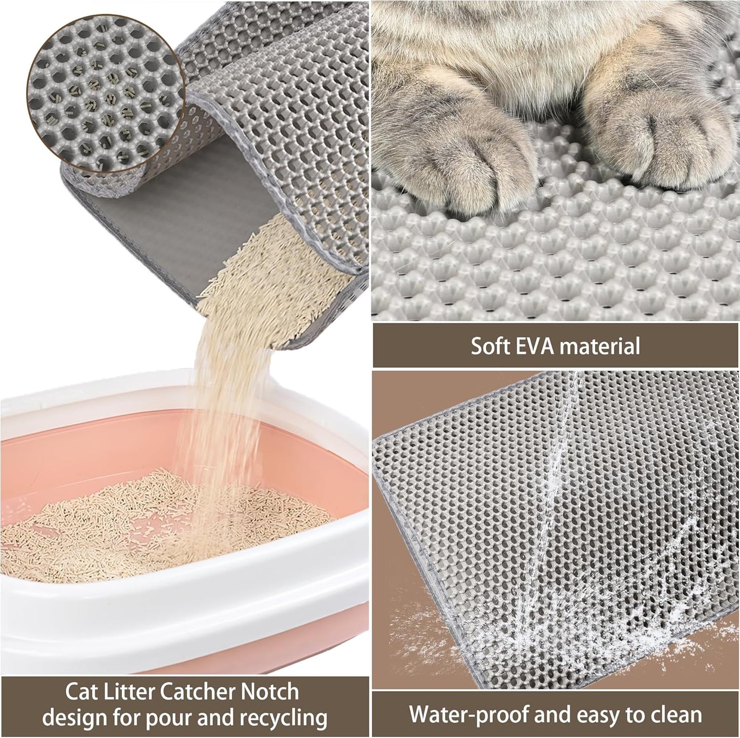 Cat Litter Box Enclosure Furniture, Rattan Litter Box Cover | Handwoven Hidden Litter Cover with Extra Mat and Fence, Large Space Kitty Cabinet Bedroom Living Room Balcony