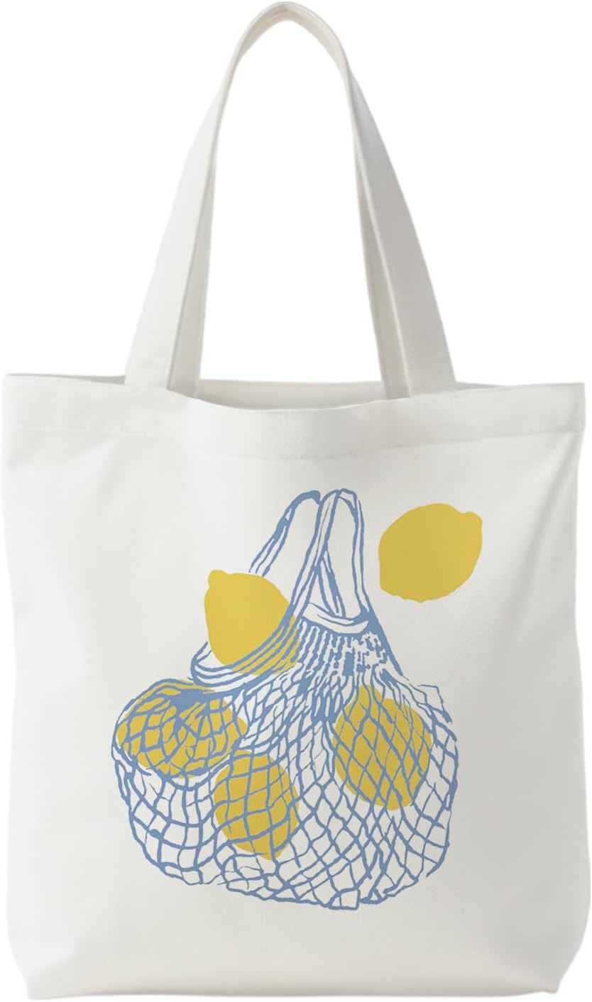 Blue Hydrangea Floral Tote Bag for Women, Boho Aesthetic Reusable Shopping Grocery Bags