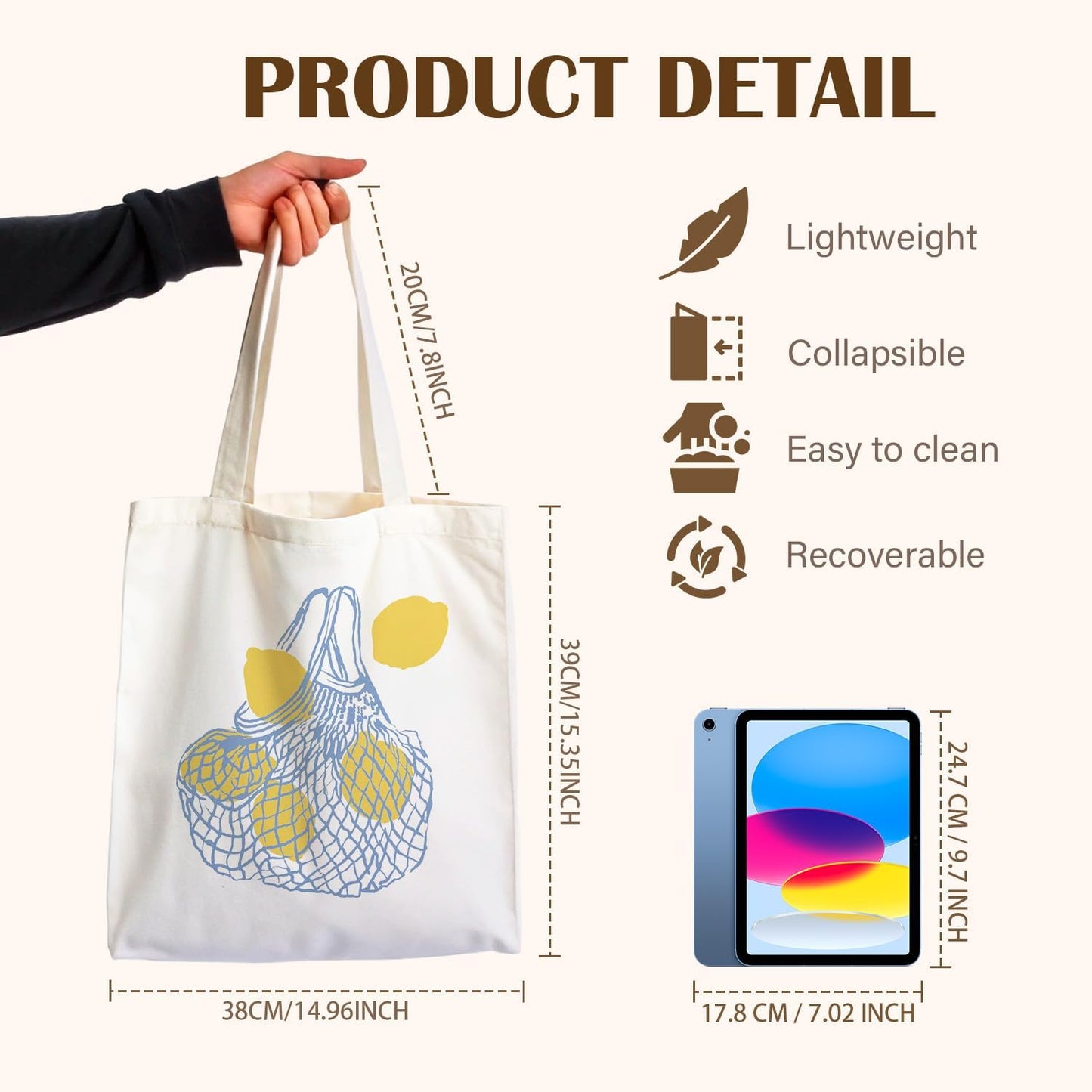 Blue Hydrangea Floral Tote Bag for Women, Boho Aesthetic Reusable Shopping Grocery Bags