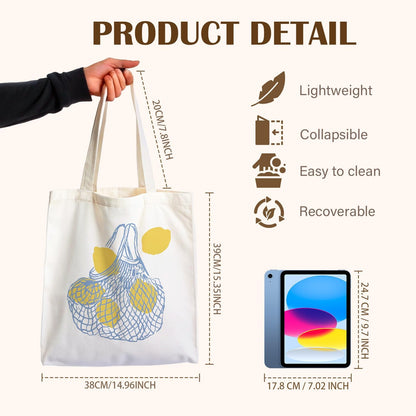 Blue Hydrangea Floral Tote Bag for Women, Boho Aesthetic Reusable Shopping Grocery Bags