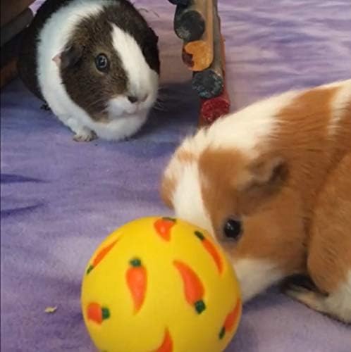 Treat Ball Toy for Guinea Pigs, Rabbits, Hedgehogs and Other Small Pets, 7 cm, Yellow, Adjustable Opening Treat Toy New