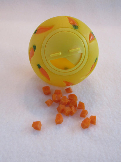 Treat Ball Toy for Guinea Pigs, Rabbits, Hedgehogs and Other Small Pets, 7 cm, Yellow, Adjustable Opening Treat Toy New