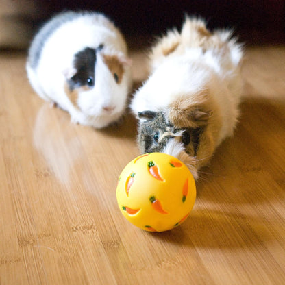 Treat Ball Toy for Guinea Pigs, Rabbits, Hedgehogs and Other Small Pets, 7 cm, Yellow, Adjustable Opening Treat Toy New